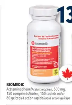 Familiprix Biomedic extra strength acetaminophen tablets for adults 150un offer
