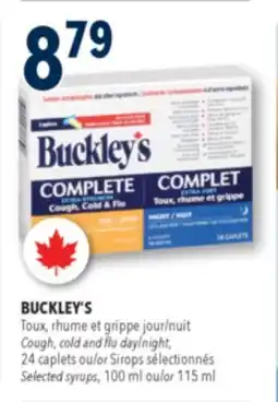Familiprix BUCKLEY'S Cough, cold and flu day/night 24 caplets or Selected syrups, 100ml or 115ml offer