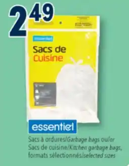 Familiprix ESSENTIEL, Garbage bags or Kitchen garbage bags, selected sizes offer