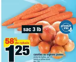 Super C carottes ou oignons jaunes | carrots or yellow onions offer