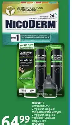 Uniprix NICORETTE Gommes/Gums , NICODERM Timbres/Patches offer