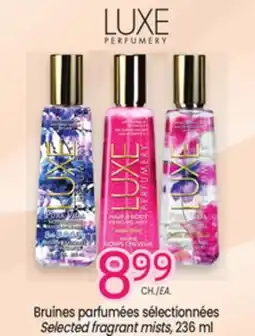Uniprix LUXE Bruines parfumées sélectionnées/Selected fragrant mists offer