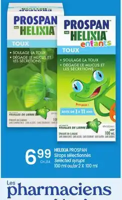 Uniprix HELIXIA PROSPAN Sirops sélectionnés/ Selected syrups offer
