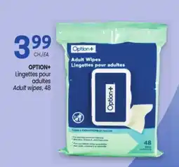 Uniprix OPTION+ Lingettes pour adultes/Adult wipes offer