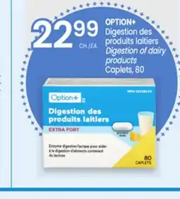 Uniprix OPTION+ Digestion des produits laitiers/Digestion of dairy products Caplets offer