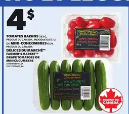 Provigo TOMATES RAISINS 283 G, OU MINI-CONCOMBRES, 6 UN FARMER'S MARKET GRAPE TOMATOES OR MINI CUCUMBERS offer