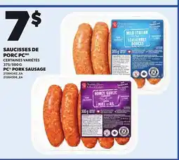 Provigo PC PORK SAUSAGE, 375/500 G offer