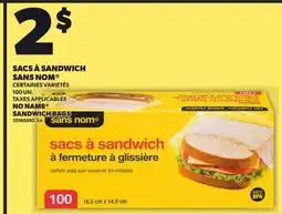 Provigo NO NAME SANDWICH BAGS, 100 UN offer