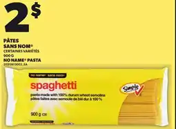 Provigo NO NAME PASTA, 900 G offer