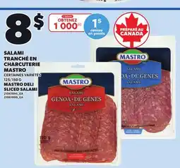 Provigo MASTRO DELI SLICED SALAMI, 125/150 G offer