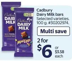 Walmart Cadbury Dairy Milk bars offer