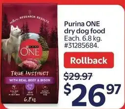 Walmart Purina ONE dry dog food offer