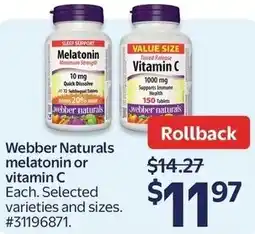 Walmart Webber Naturals melatonin or vitamin C offer