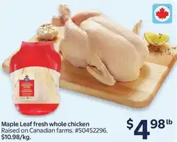 Walmart Maple Leaf fresh whole chicken offer