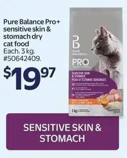 Walmart Pure Balance Pro+ sensitive skin & stomach dry cat food offer