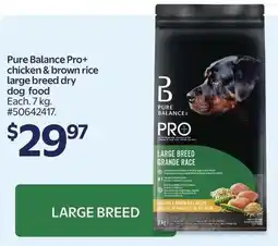 Walmart Pure Balance Pro+ chicken & brown rice large breed dry dog food offer