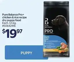 Walmart Pure Balance Pro+ chicken & rice recipe dry puppy food offer