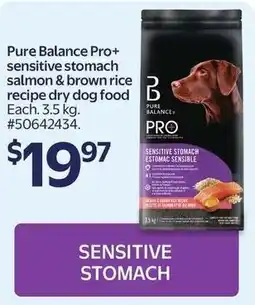 Walmart Pure Balance Pro+ sensitive stomach salmon & brown rice recipe dry dog food offer
