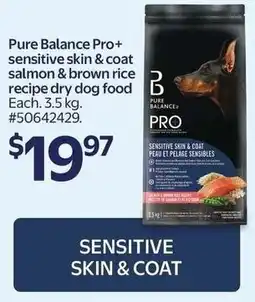 Walmart Pure Balance Pro+ sensitive skin & coat salmon & brown rice recipe dry dog food offer