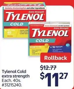 Walmart Tylenol Cold extra strength offer