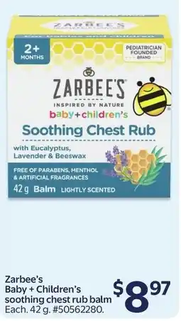 Walmart Zarbee's Baby+Children's soothing chest rub balm offer