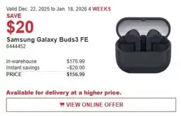 Costco Samsung Galaxy Buds3 FE offer