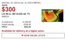 Costco LG B5 OLED 4K TV offer