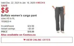 Costco Buffalo women's cargo pant offer