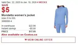 Costco Mondetta women's jacket offer