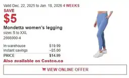 Costco Mondetta women's legging offer