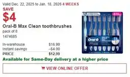 Costco Oral-B Max Clean toothbrushes offer