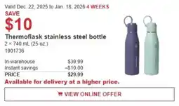 Costco Thermoflask stainless steel bottle offer