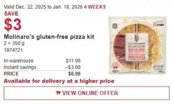 Costco Molinaro's gluten-free pizza kit offer