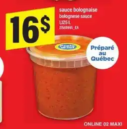 Maxi Sauce Bolognaise offer
