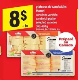 Maxi plateaux de sandwichs Martel offer