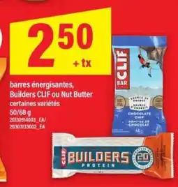 Maxi barres énergisantes, Builders CLIF ou Nut Butter offer