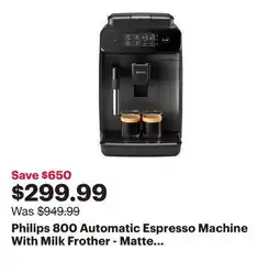 Best Buy Philips 800 Automatic Espresso Machine With Milk Frother - Matte Black - Only at Best Buy offer