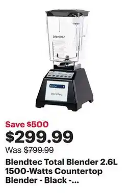 Best Buy Blendtec Total Blender 2.6L 1500-Watts Countertop Blender - Black - Only at Best Buy offer