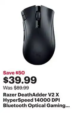 Best Buy Razer DeathAdder V2 X HyperSpeed 14000 DPI Bluetooth Optical Gaming Mouse - Black offer