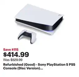 Best Buy Refurbished (Good) - Sony PlayStation 5 PS5 Console (Disc Version) *NO STAND offer