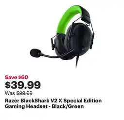 Best Buy Razer BlackShark V2 X Special Edition Gaming Headset - Black/Green offer