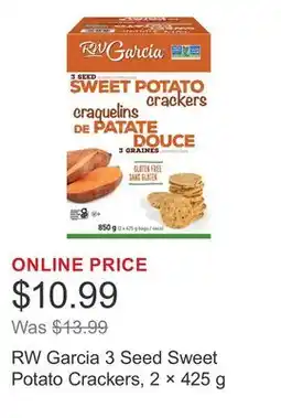 Costco RW Garcia 3 Seed Sweet Potato Crackers, 2 × 425 g offer