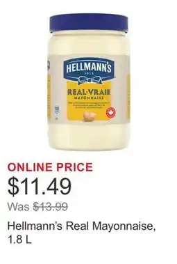 Costco Hellmann's Real Mayonnaise, 1.8 L offer