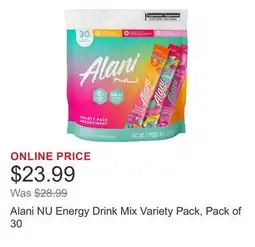 Costco Alani NU Energy Drink Mix Variety Pack, Pack of 30 offer
