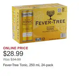 Costco Fever-Tree Tonic, 250 mL 24-pack offer