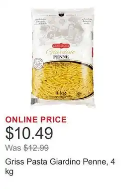 Costco Griss Pasta Giardino Penne, 4 kg offer