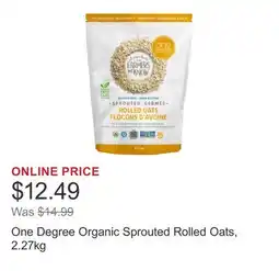 Costco One Degree Organic Sprouted Rolled Oats, 2.27kg offer