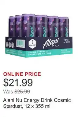 Costco Alani Nu Energy Drink Cosmic Stardust, 12 x 355 ml offer