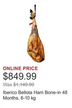 Costco Iberico Bellota Ham Bone-in 48 Months, 8-10 kg offer