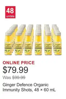 Costco Ginger Defence Organic Immunity Shots, 48 × 60 mL offer